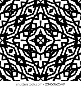 Seamless pattern. Figures ornament.Black and white  pattern for fashion, textile design,  on wall paper, wrapping paper, fabrics and home decor.
