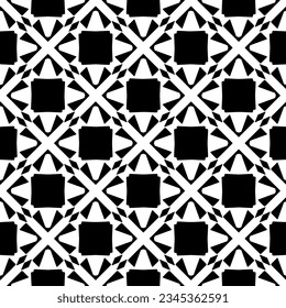 Seamless pattern. Figures ornament.Black and white  pattern for fashion, textile design,  on wall paper, wrapping paper, fabrics and home decor.
