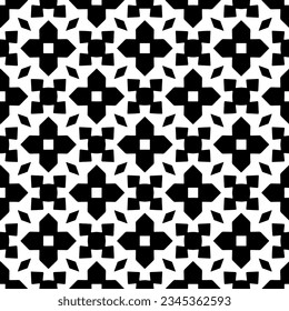 Seamless pattern. Figures ornament.Black and white  pattern for fashion, textile design,  on wall paper, wrapping paper, fabrics and home decor.

