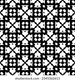 Seamless pattern. Figures ornament.Black and white  pattern for fashion, textile design,  on wall paper, wrapping paper, fabrics and home decor.
