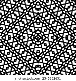 Nahtloses Muster. Figures-Ornament.Schwarz-Weiß-Muster für Mode, Stoffdesign, Tapete, Wickelpapier, Stoffe und Wohnungsdekor.
