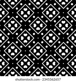 Seamless pattern. Figures ornament.Black and white  pattern for fashion, textile design,  on wall paper, wrapping paper, fabrics and home decor.
