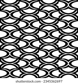 Patrón sin foco. Ornamento de figuras.Patrón blanco y negro para la moda, el diseño textil, sobre papel de pared, papel envolvente, telas y decoración casera.
