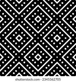 Seamless pattern. Figures ornament.Black and white  pattern for fashion, textile design,  on wall paper, wrapping paper, fabrics and home decor.

