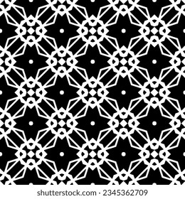Seamless pattern. Figures ornament.Black and white  pattern for fashion, textile design,  on wall paper, wrapping paper, fabrics and home decor.
