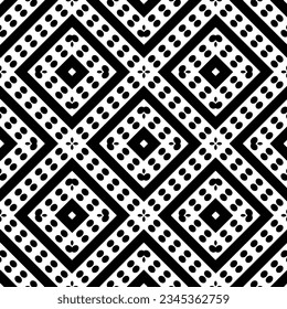 Nahtloses Muster. Figures-Ornament.Schwarz-Weiß-Muster für Mode, Stoffdesign, Tapete, Wickelpapier, Stoffe und Wohnungsdekor.

