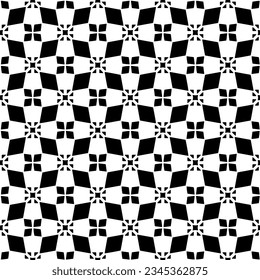 Nahtloses Muster. Figures-Ornament.Schwarz-Weiß-Muster für Mode, Stoffdesign, Tapete, Wickelpapier, Stoffe und Wohnungsdekor.
