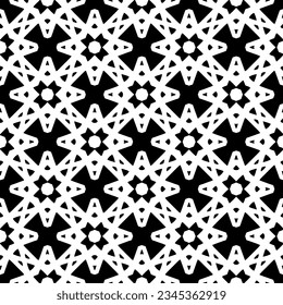 Seamless pattern. Figures ornament.Black and white  pattern for fashion, textile design,  on wall paper, wrapping paper, fabrics and home decor.
