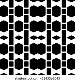 Seamless pattern. Figures ornament.Black and white  pattern for fashion, textile design,  on wall paper, wrapping paper, fabrics and home decor.
