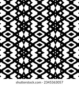 Nahtloses Muster. Figures-Ornament.Schwarz-Weiß-Muster für Mode, Stoffdesign, Tapete, Wickelpapier, Stoffe und Wohnungsdekor.
