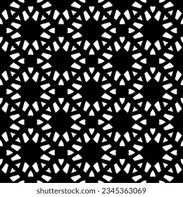 Nahtloses Muster. Figures-Ornament.Schwarz-Weiß-Muster für Mode, Stoffdesign, Tapete, Wickelpapier, Stoffe und Wohnungsdekor.
