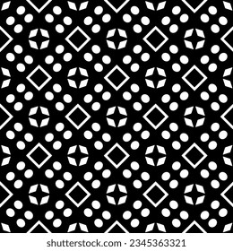 Seamless pattern. Figures ornament.Black and white  pattern for fashion, textile design,  on wall paper, wrapping paper, fabrics and home decor.

