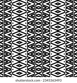 Seamless pattern. Figures ornament.Black and white  pattern for fashion, textile design,  on wall paper, wrapping paper, fabrics and home decor.

