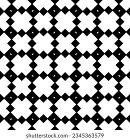 Patrón sin foco. Ornamento de figuras.Patrón blanco y negro para la moda, el diseño textil, sobre papel de pared, papel envolvente, telas y decoración casera.
