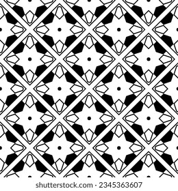 Seamless pattern. Figures ornament.Black and white  pattern for fashion, textile design,  on wall paper, wrapping paper, fabrics and home decor.
