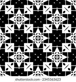 Seamless pattern. Figures ornament.Black and white  pattern for fashion, textile design,  on wall paper, wrapping paper, fabrics and home decor.
