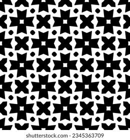 Seamless pattern. Figures ornament.Black and white  pattern for fashion, textile design,  on wall paper, wrapping paper, fabrics and home decor.
