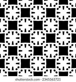 Seamless pattern. Figures ornament.Black and white  pattern for fashion, textile design,  on wall paper, wrapping paper, fabrics and home decor.
