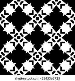 Seamless pattern. Figures ornament.Black and white  pattern for fashion, textile design,  on wall paper, wrapping paper, fabrics and home decor.
