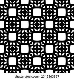 Patrón sin foco. Ornamento de figuras.Patrón blanco y negro para la moda, el diseño textil, sobre papel de pared, papel envolvente, telas y decoración casera.
