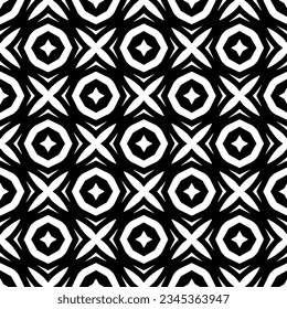 Seamless pattern. Figures ornament.Black and white  pattern for fashion, textile design,  on wall paper, wrapping paper, fabrics and home decor.

