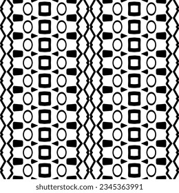 Seamless pattern. Figures ornament.Black and white  pattern for fashion, textile design,  on wall paper, wrapping paper, fabrics and home decor.
