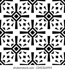 Seamless pattern. Figures ornament.Black and white  pattern for fashion, textile design,  on wall paper, wrapping paper, fabrics and home decor.
