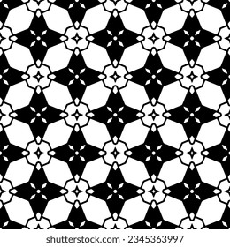 Seamless pattern. Figures ornament.Black and white  pattern for fashion, textile design,  on wall paper, wrapping paper, fabrics and home decor.
