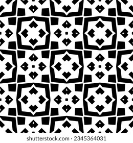 Seamless pattern. Figures ornament.Black and white  pattern for fashion, textile design,  on wall paper, wrapping paper, fabrics and home decor.
