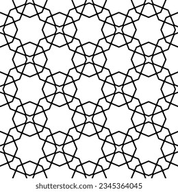 Nahtloses Muster. Figures-Ornament.Schwarz-Weiß-Muster für Mode, Stoffdesign, Tapete, Wickelpapier, Stoffe und Wohnungsdekor.
