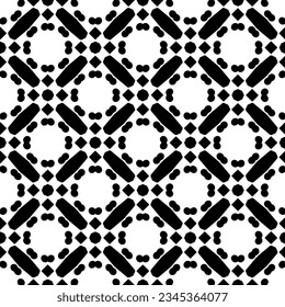 Patrón sin foco. Ornamento de figuras.Patrón blanco y negro para la moda, el diseño textil, sobre papel de pared, papel envolvente, telas y decoración casera.
