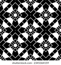 Seamless pattern. Figures ornament.Black and white  pattern for fashion, textile design,  on wall paper, wrapping paper, fabrics and home decor.
