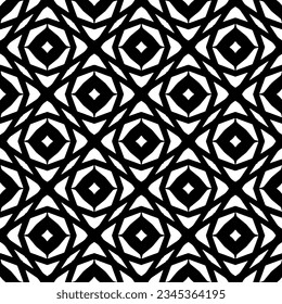 Nahtloses Muster. Figures-Ornament.Schwarz-Weiß-Muster für Mode, Stoffdesign, Tapete, Wickelpapier, Stoffe und Wohnungsdekor.
