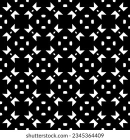 Seamless pattern. Figures ornament.Black and white  pattern for fashion, textile design,  on wall paper, wrapping paper, fabrics and home decor.
