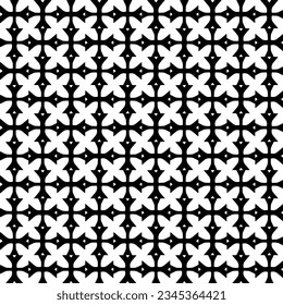 Patrón sin foco. Ornamento de figuras.Patrón blanco y negro para la moda, el diseño textil, sobre papel de pared, papel envolvente, telas y decoración casera.
