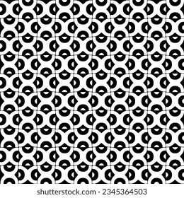Patrón sin foco. Ornamento de figuras.Patrón blanco y negro para la moda, el diseño textil, sobre papel de pared, papel envolvente, telas y decoración casera.
