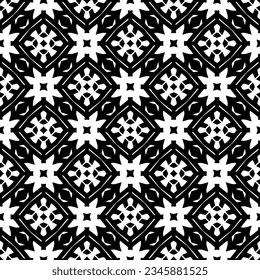 Seamless pattern. Figures ornament.Black and white  pattern for fashion, textile design,  on wall paper, wrapping paper, fabrics and home decor.
