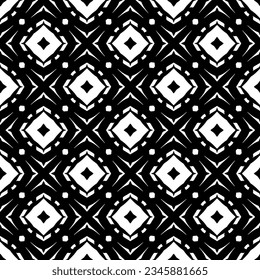 Patrón sin foco. Ornamento de figuras.Patrón blanco y negro para la moda, el diseño textil, sobre papel de pared, papel envolvente, telas y decoración casera.
