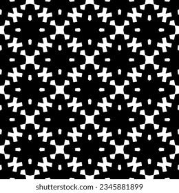 Patrón sin foco. Ornamento de figuras.Patrón blanco y negro para la moda, el diseño textil, sobre papel de pared, papel envolvente, telas y decoración casera.
