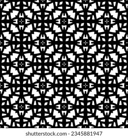 Seamless pattern. Figures ornament.Black and white  pattern for fashion, textile design,  on wall paper, wrapping paper, fabrics and home decor.
