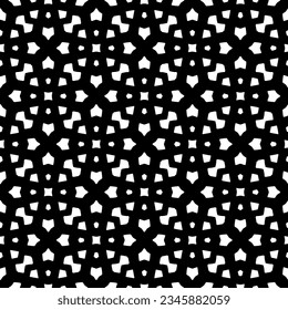Patrón sin foco. Ornamento de figuras.Patrón blanco y negro para la moda, el diseño textil, sobre papel de pared, papel envolvente, telas y decoración casera.
