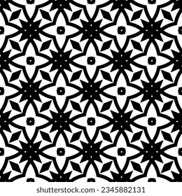 Seamless pattern. Figures ornament.Black and white  pattern for fashion, textile design,  on wall paper, wrapping paper, fabrics and home decor.
