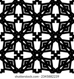 Seamless pattern. Figures ornament.Black and white  pattern for fashion, textile design,  on wall paper, wrapping paper, fabrics and home decor.
