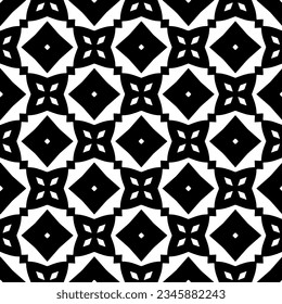 Seamless pattern. Figures ornament.Black and white  pattern for fashion, textile design,  on wall paper, wrapping paper, fabrics and home decor.
