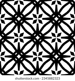 Seamless pattern. Figures ornament.Black and white  pattern for fashion, textile design,  on wall paper, wrapping paper, fabrics and home decor.
