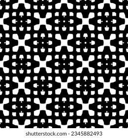 Seamless pattern. Figures ornament.Black and white  pattern for fashion, textile design,  on wall paper, wrapping paper, fabrics and home decor.
