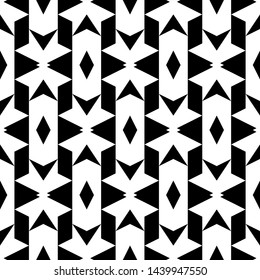 Seamless pattern. Figures, parallelograms, rhombuses, arrows background. Shapes wallpaper. Ethnic motif. Simple ornament. Geometric backdrop. Digital paper, textile print, web design, abstract.