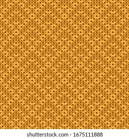 Seamless pattern. Figures, rounds background. dots backdrop. Folk wallpaper. Stylized chevrons, rhombuses, circles ornament. Tribal motif. Ancient mosaic. Digital textile print, abstract art.