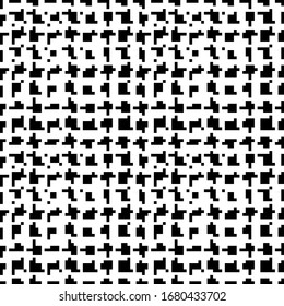 Nahtloses Muster. Figuren, Quadrate-Ornamente. Folk-Tapete. Formen, überprüft Hintergrund. Stickereier Hintergrund. Stammesmotiv. Ethnisches Mosaik. Digitales Papier, Stoffdruck, Webdesign, abstrakt. Vektorillustration