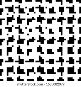 Seamless pattern. Figures, squares ornament. Folk wallpaper. Shapes, checks backdrop. Embroidery background. Tribal motif. Ethnic mosaic. Digital paper, textile print, web design, abstract. Vector.